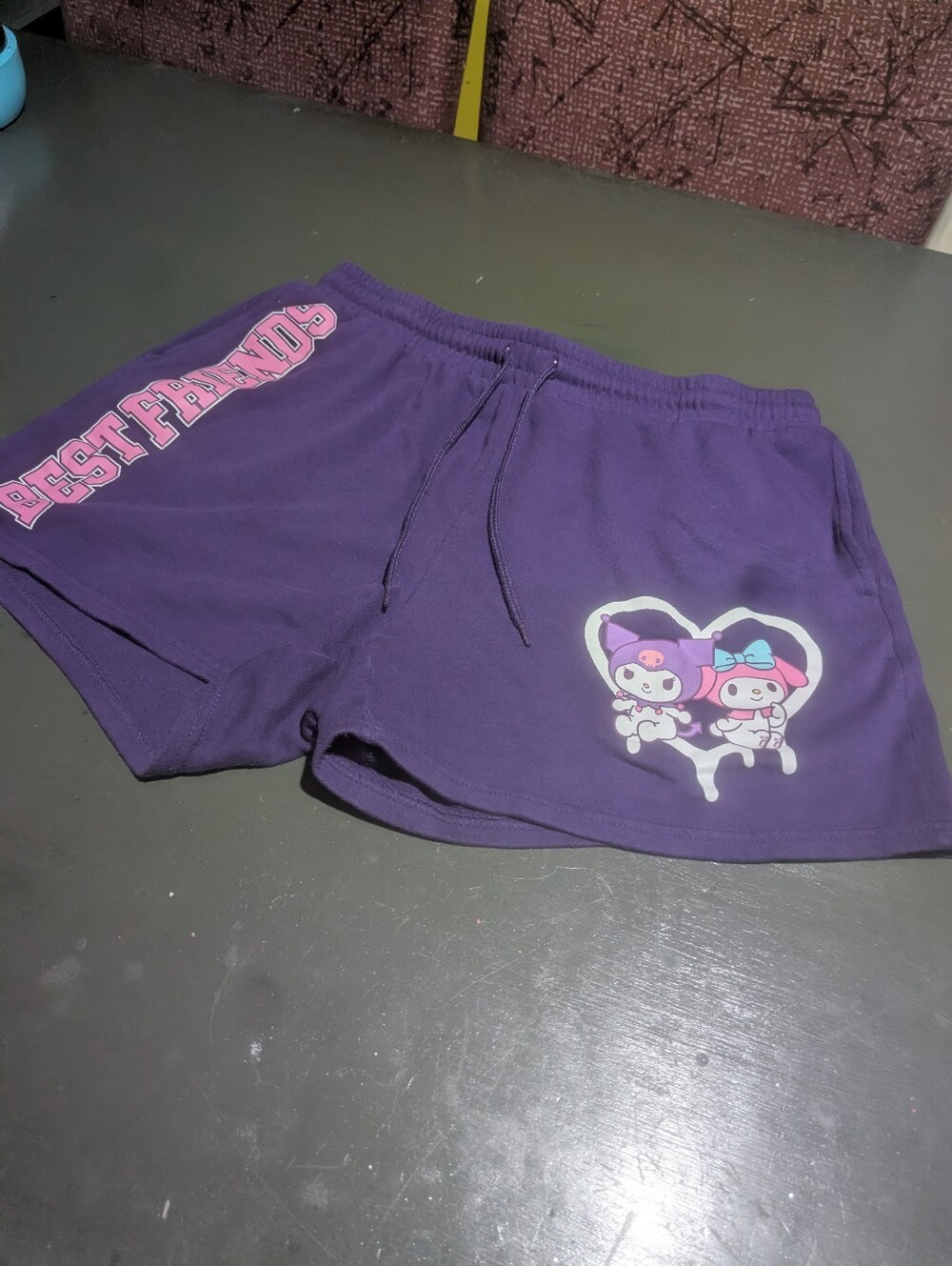 My Melody Sanrio Size Large Purple Sleep Shorts With Drawstring EUC